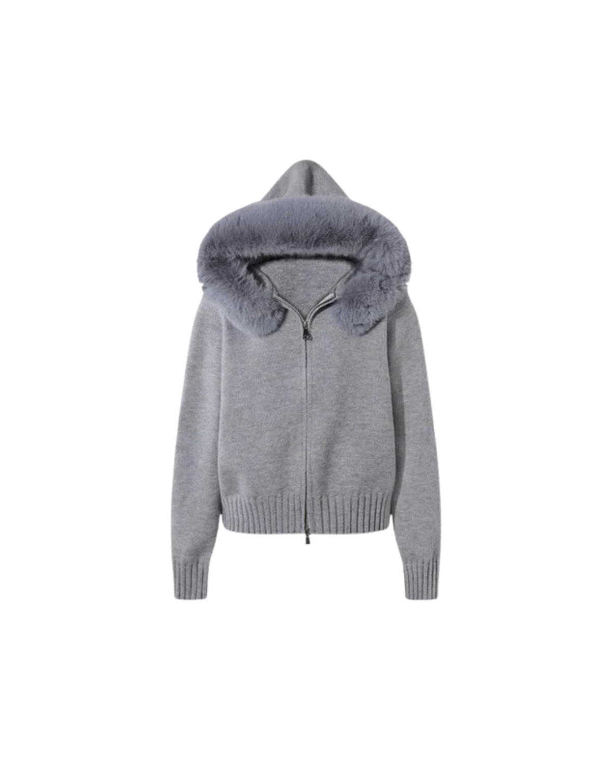 ELLESA - STRICKJACKE MIT KUNSTFELLKRAGEN