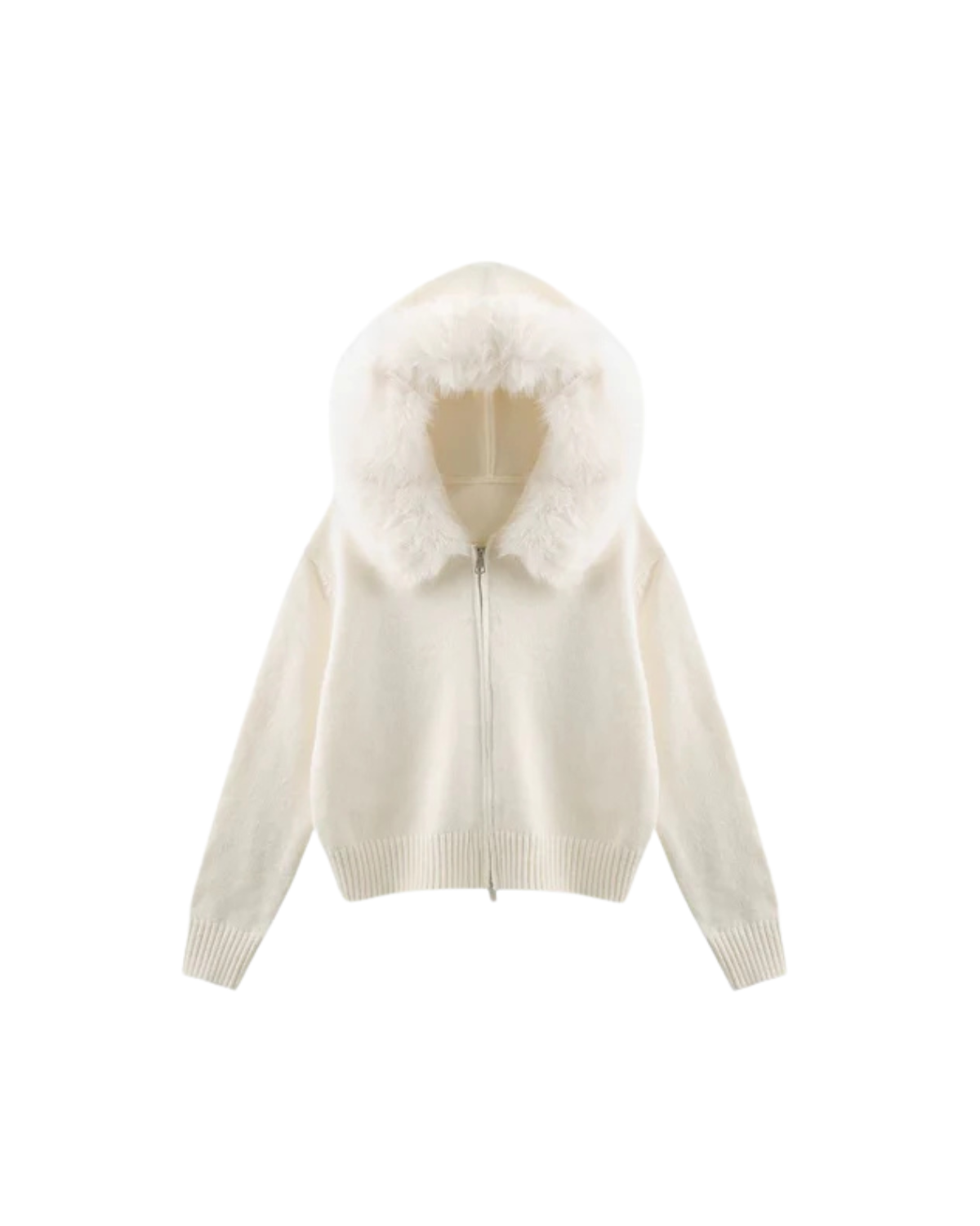 ELLESA - STRICKJACKE MIT KUNSTFELLKRAGEN